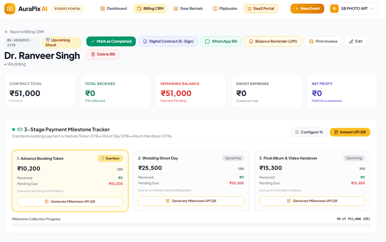 Payment milestone tracker